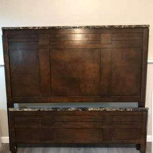 Queen size bed frame with footboard